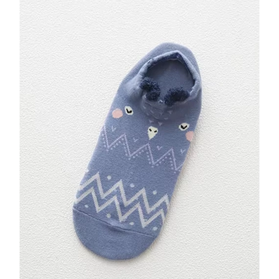 Női koreai állatfigurás kék bokazokni