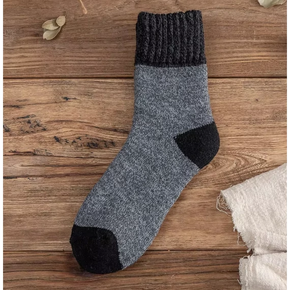 Férfi termikus Merino gyapjút is tartalmazó szürke meleg zokni