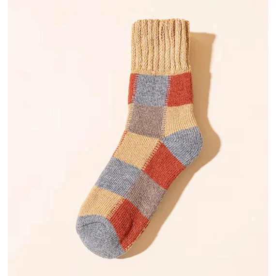 Férfi és női vastag kötött Merino bézs gyapjú zokni