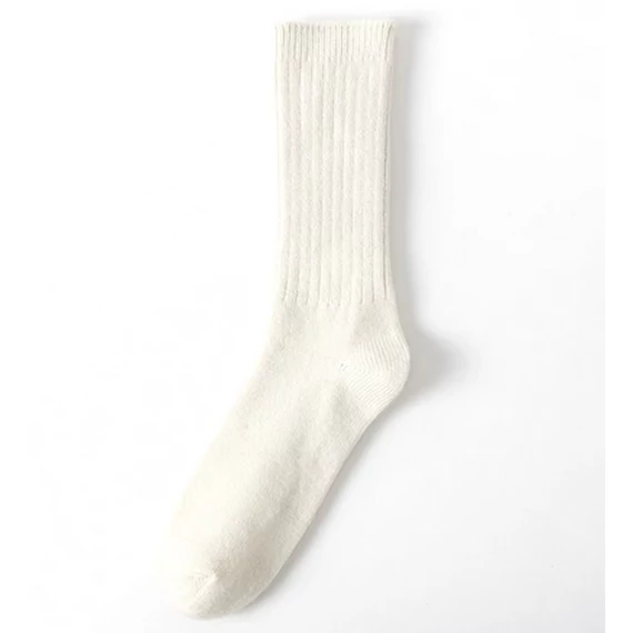 Férfi és női meleg Merino fehér Crew gyapjú zokni