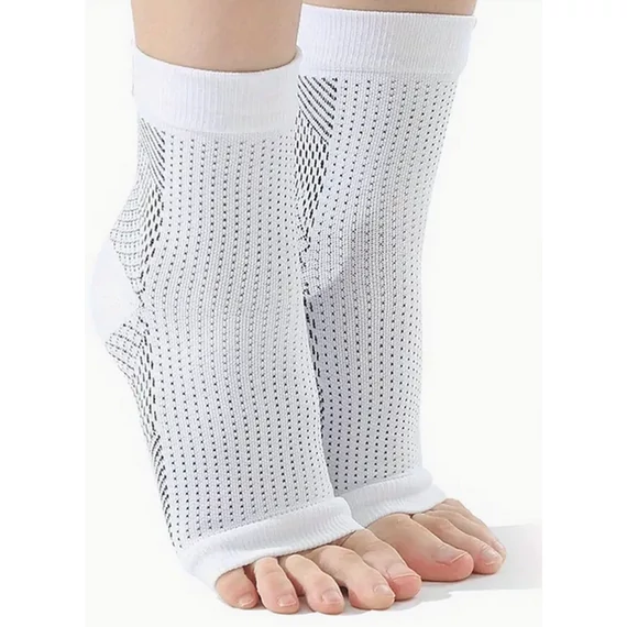  Kompressziós lábfejnélküli ergonómikus fehér bokazokni