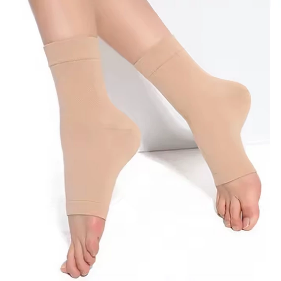 Kompressziós lábfejnélküli ergonómikus testszínű bokazokni