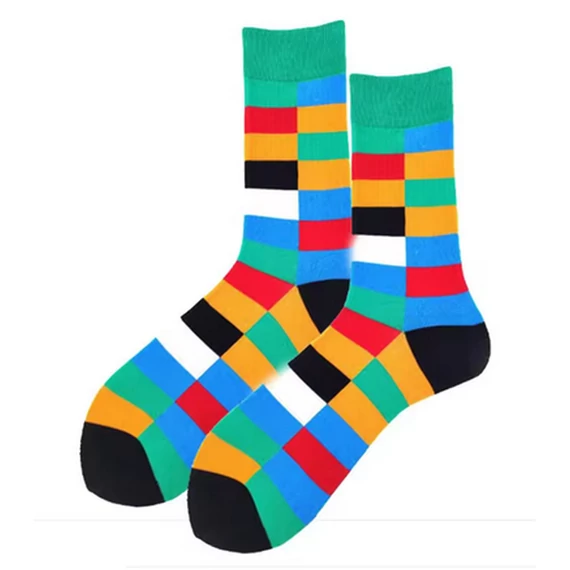 Férfi színes kockás zokni