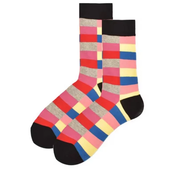 Férfi színes kockás zokni