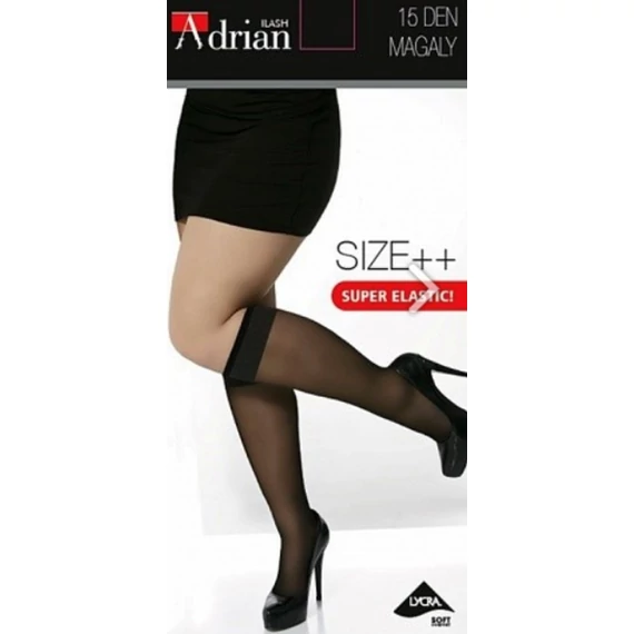 Magaly 15 DEN lycrás fekete térdfix plus size 2 pár 