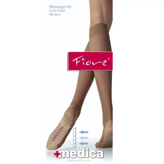 MASSAGE 40 DEN medica tan (testszínű) térdfix