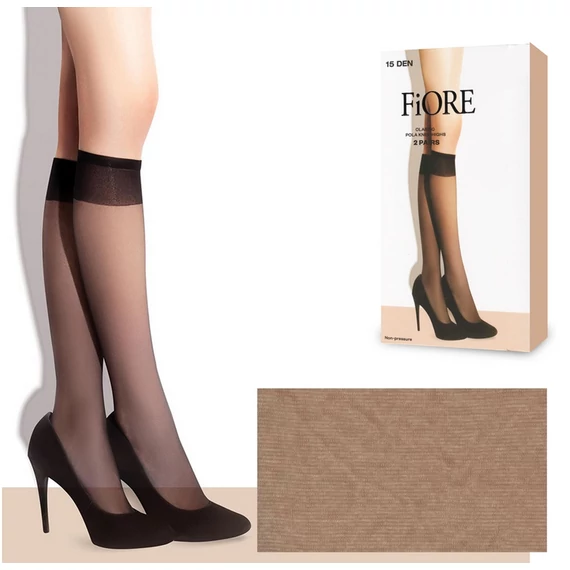 POLA 15 DEN elasztikus light natural térdfix 2 pár