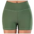 Női magas derekú, zöld színű jóga rövidnadrág, Scrunch fenékemeléssel 