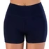 Női magas derekú, sötétkék színű jóga rövidnadrág, Scrunch fenékemeléssel 