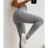Női magas derekú, méhsejt mintázatú, szürke PUSH UP fitness jóga leggings 