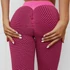 Női magas derekú, méhsejt mintázatú, piros színű PUSH UP fitness jóga leggings