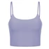 Női varrat nélküli, párnázott, lila színű jóga melltartó