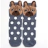 Női koreai francia bulldog állatmintás szürkéskék zokni