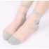  Női macis ultra vékony átlátszó világos szürke nejlon zokni