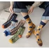 Férfi geometrikus patchwork mintás zokni